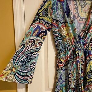 Multi-Colored, Paisley Print Romper